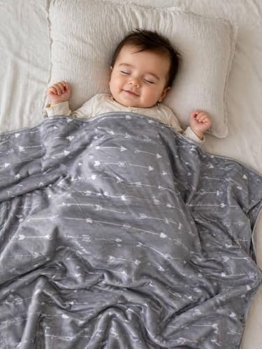 Image of THE LITTLE LOOKERS Soft Blanket for Babies | Ultra Soft, Breathable & Skin-Friendly | Safe & Chemical-Free | All-Season Use | Lightweight AC Blanket for 0-1 Years (Grey)