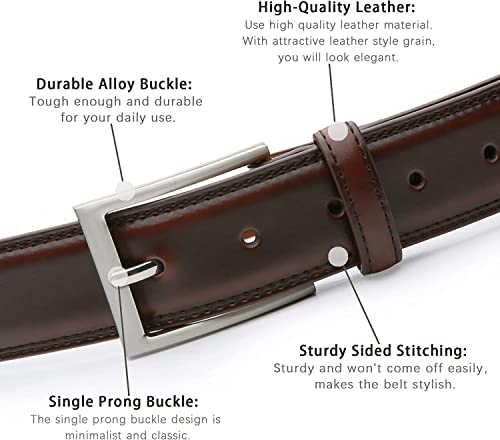 Image of ZORO Vegan Leather Belt for Men | Combo of 2 | Black /Brown | fits on up to 44 inches waist size
