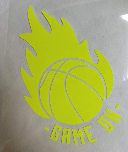 Image of FUNKAKA Heat Transfer Vinyl Neon Yellow HTV Rolls, 12 inch x 9ft Iron on Vinyl | Stretchy PU HTV Vinyl for All Cutter Machines for T-Shirt - Easy to Cut & Weed for Heat Vinyl Design (Fluorescent Yellow)