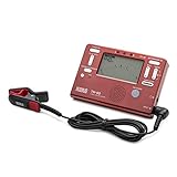 Korg TM-60 Tuner and Metronome Combo with Clip on Microphone (Red)