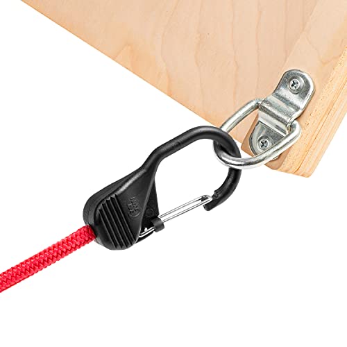 Nite Ize BSL24-10-R3 SlideLock, Premium Tie-Down with Slide-to-Lock Steel Carabiner, 24 Inches, Red Bungee Cord - Image 2