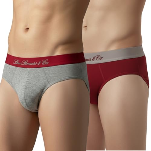 Image of Levi's Cotton Elite Brief | Premium Men's Brief Underwear | 4-Way Stretch | Outer Elastic Waistband | Double-Layered Pouch | Style 073 | Pack of 2