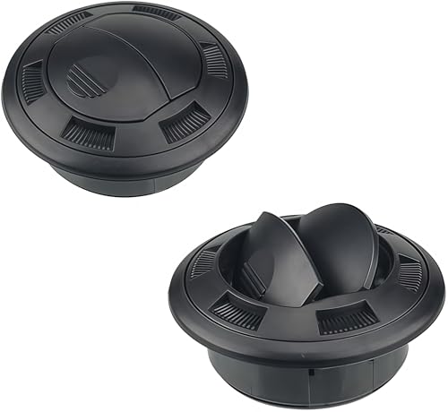Boquilla de aire acondicionado para coche, toma de aire acondicionado para autobús para caravana, deflector de salida de aire acondicionado redondo 75 mm ajustable para autocaravana autobús 2 piezas