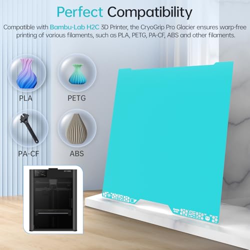 Image of BIQU CryoGrip Pro Glacier Compatible with Bambu-Lab H2C 3D Printer 355x346mm Panda Build Plate Double Sided Upgrade Spring Steel Plate Removable Surface Platform