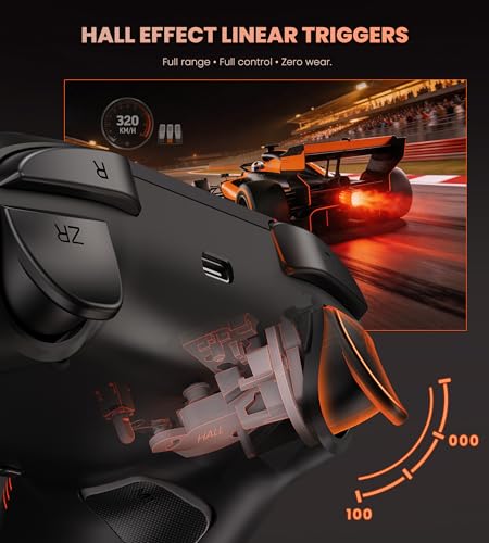 Image of PC Controller with Hall Effect Joysticks & Trigger, Wireless PC Gaming Controller with Charging Dock & RGB Design, 1000Hz Polling Rate, No Drift, Programmable Back Buttons, Turbo, Gaming Controller for Windows PC /Switch /Android /iOS