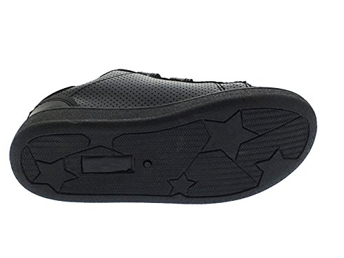 NEW KIDS BOYS GIRLS BLACK SCHOOL SHOES TRAINERS PUMPS FOOTBALL TENNIS Hook And Loop STRAPS SIZE 8 - 2 - Image 5