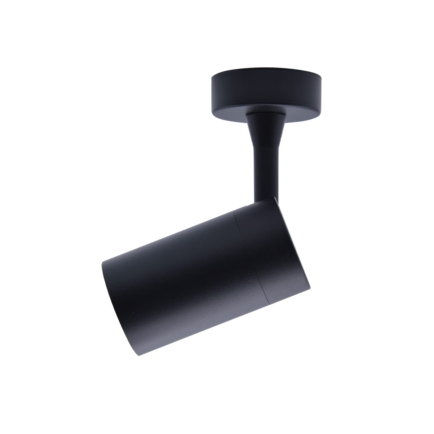 Eurekaled Portafaretto de techo o pared GU10 - Foco orientable 360° con haz direccionable - Bombilla intercambiable - Para salón, cocina, pasillo - IP20 (negro)