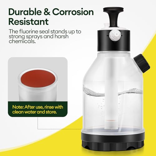 MAYGROVE 50oz Pump Sprayer, Hand Water Spray Bottle for Indoor Plant, Clear Plant Sprayer with Side Filling Port, Measuring Cup, Adjustable Nozzles, Safe Pressure Relief Valve — view 6