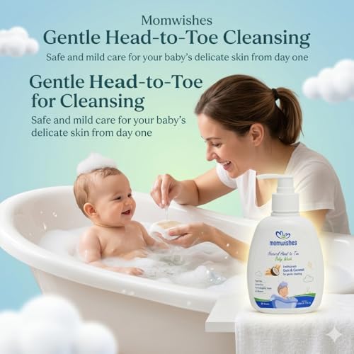 Image of MomWishes Natural Head to Toe Baby Wash (200 ML)
