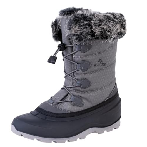 ICEFACE Waterproof Snow Boot Women with Quilted Nylon Fabric and Plush Lining for Ultimate Warmth and Comfort Stylish and Functional Winter Footwear Perfect for Snowy Days and Cold Weather Activitie