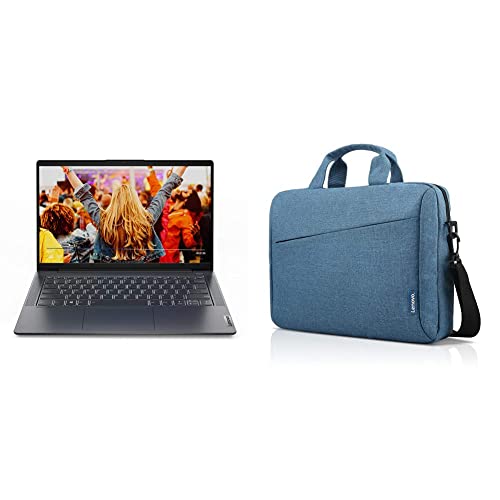 Image of Lenovo IdeaPad Slim 5 AMD Ryzen 7 5700U 14 inch (35.56cm) FHD IPS Thin & Light Laptop (8GB /512GB SSD /Win10 /MSO /Backlit Keyboard /Fingerprint Reader /Graphite Grey /1.39Kg), 82LM009AIN + 15.6 inch Briefcase