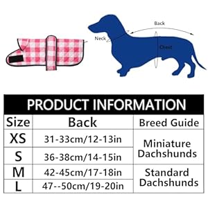 Geyecete Waterproof Warm Thermal Quilted Dachshund Coat with Warm Fleecy Lining Inside,Outdoor Dog Apparel with Adjustable Bands for Small,Medium Dog-Pink-S Geyecete Waterproof Warm Thermal Quilted Dachshund Coat with Warm Fleecy Lining InsideOutdoor Dog Apparel with Adjustable Bands for SmallMedium Dog Pink S