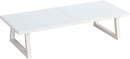 Miniatura 9 de TEAMIX Elevador de monitor doble grande de 42 pulgadas, soporte para monitor extra largo, soporte de TV ancho para 2 monitores, soporte de