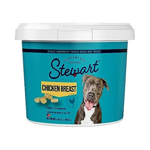 Stewart Single Ingredient Freeze Dried Raw Dog Treats, Chicken Breast, 14.8 Ounce Resealable Tub, Training Treats or Meal Topper Dogs, High Protein, Grain Free, Gluten Free Cover