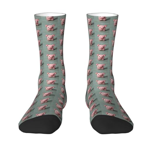 Tnnutp Pink Pig Calcetines vintage suaves y cómodos para hombre y mujer, 2 Negro-2, Talla única