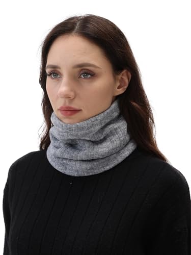 Winter Neck Warmer Thick Knitted Neck Gaiter with Fleece Lined Scarf Ski Mask for Men Women