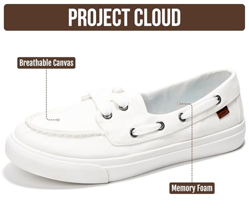 Image of Project Cloud Canvas Sneakers for Women - Memory Foam Slip On Shoes Women Footwear - Lightweight and Non Slip Fashion Sneakers (Seasalt)