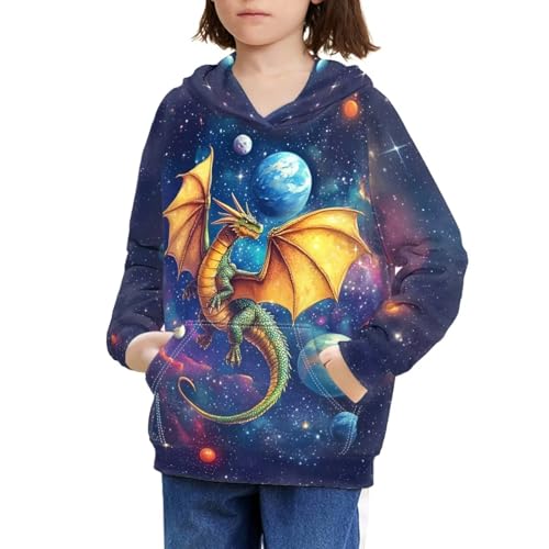 Image of WELLFLYHOM Boys Hooded Sweatshirts Hoodie Pullover Cool Graphic Crewneck Blouses Size 6-16