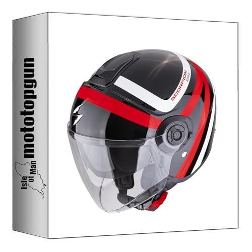 Casque Scorpion Exo-City II Riva Jet Noir Rouge XL au Design Moderne