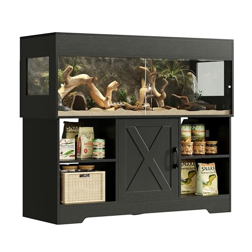 Image of Herture 60 Gallon Reptile Tank with Stand,Reptile Enclosure with Cabinet