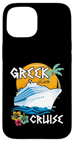 Greek Island Cruise Ship Sunset Mediterranean Vacation Case for iPhone 15