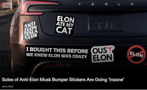 Image of 3-Pack Anti-Elon Magnetic Car Signs Removable Paint-Safe I Bought This Before Elon Went Crazy Te-SLA Club Magnets Reusable Weatherproof Sarcastic Decals for Tesla Owners (No Glue No Residue