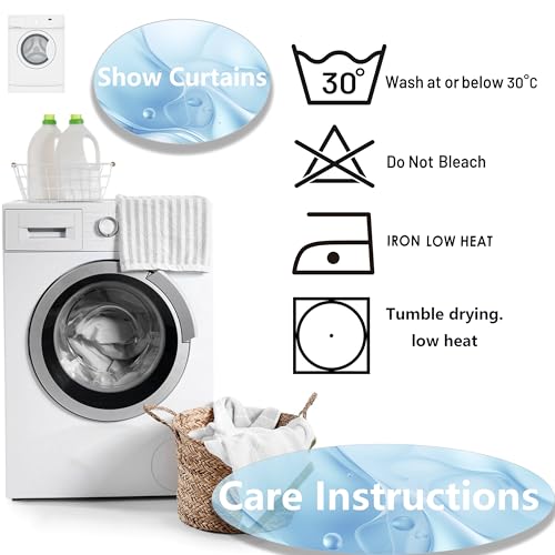 Rideau de douche abstrait gris sarcelle 220x160cm avec crochets - 6