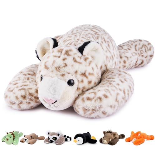 Image of Niuniu Daddy 20 inch | 3.3 Pound Weighted Snow Leopard Stuffed Animal Plushie for Adults & Kids, Large Weighted Lap Pillow for Comfort, Soft Sensory Stuffy Toy as Gift for Birthday