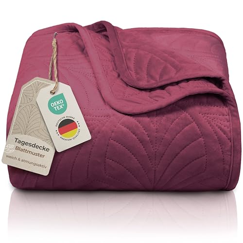 Gräfenstayn Premium Tagesdecke 200x220 cm – Bettüberwurf mit Nahtloser...