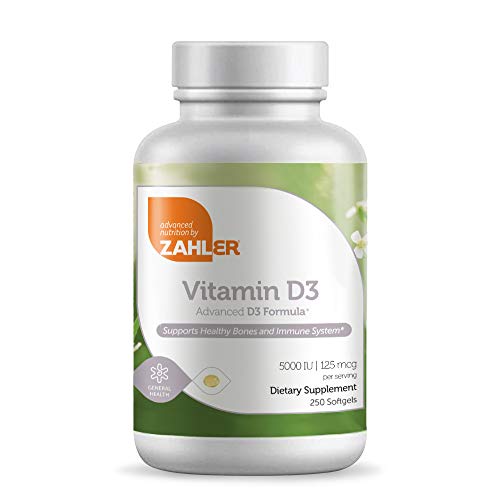 Zahler Vitamin D3 5,000Iu, Vitamin D Supporting Bone Muscle Teeth And Immune System, Certified Kosher (250 Count) #TOP14