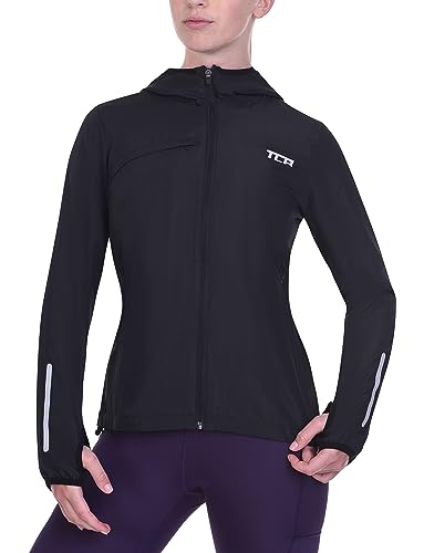 TCA Giacca Softshell da Corsa Donna. Giacca Riflettente Traspirante e Ripiegabile con Tasche con Cerniera - Nero, XS