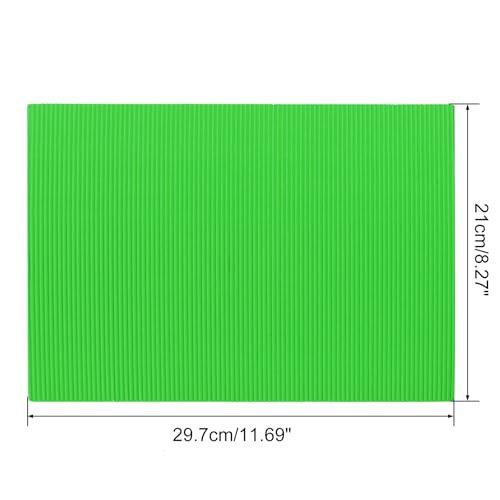 Image of uxcell 10pcs Corrugated Cardboard Paper Sheets,Grass Green,11.69-inch x 8.27-inch,for Craft and DIY Projects
