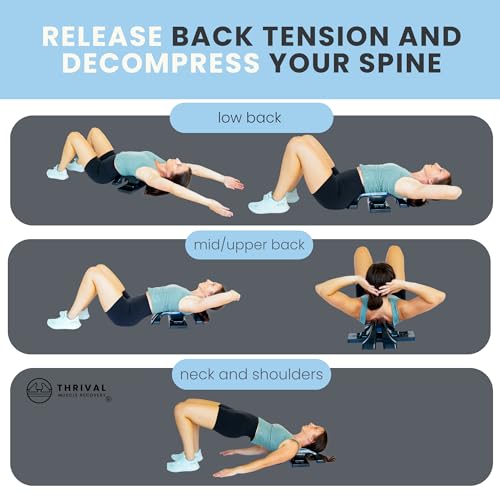 Image of Thrival Arch Back Stretcher - Psoas Muscle Release Tool App for Hip Flexor, Back, Glute, Iliacus, and Neck - Spine Decompressor, Trigger Point, and Myofascial Release - Carbon Black