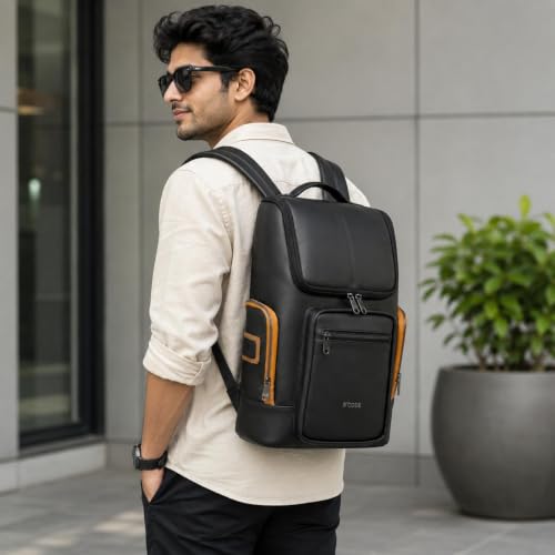 Image of B'CODE Daypack BACKPACK 26 Liters Water Resistant & Top-Open | Padded | Premium Microfibre Laptop Backpack with Trolley Sleeve | for Men and Women