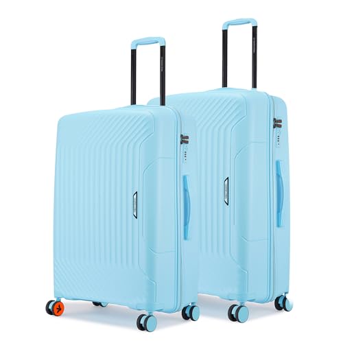 Image of Nasher Miles Coorg Hard-Sided Polypropylene Luggage Set of 2 | 65cm & 75cm | 8 Wheels Medium & Large Trolley Bag for Travel | Suitcase (Sky Blue)