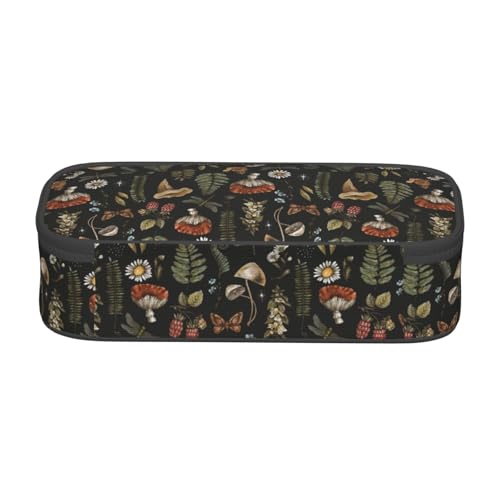 Image of Vintage Mushroom Witchcraft Pencil Case Organizer Big Capacity Pencil Pouch Stationery With Zipper School Supplies Pencil Bag For Girls Boys Office