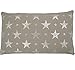 Unbekannt Mars & More - Kissen, Kissenhülle, Zierkissen - Silberne Sterne - Beige - 100% Baumwolle - 50 x 30 cm - mit Füllung