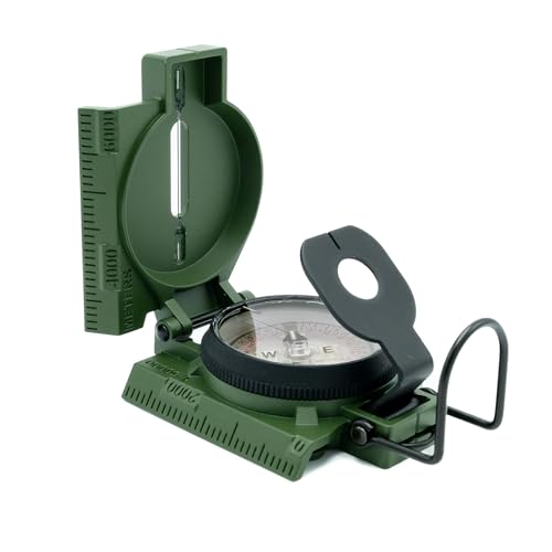 Brunton H-3 Military Lensatic Compass, iluminada con tritio, aluminio, 5.7 pulgadas longitud abierta