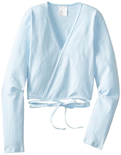 Clementine Apparel Little Girls' Long Sleeve Cotton Spandex Elastic Stretch Wrap Sweater