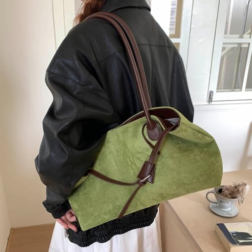 Suede Vintage Underarm Bags Large Belt Top Handle Handbag Shoulder Bag Work Casual Travel3