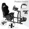 Hottoby Racing Simulator Cockpit with Seat Unobstructed Design for Both Legs Fit for Logitech G29 G920 G923 G25 G27,for Thrustmaster T300RS, Adjustable race car seat, No Wheel, Handbrake,Pedals