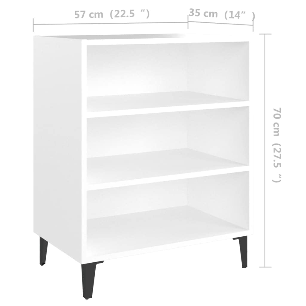 Credenza Bianca 57x35x70 cm in Legno Multistrato Dispensa Cucina Mobile Bagno Mobiletto Multiuso Mobile Cucina Salvaspazio per Cucina Camera Da Letto Sala Da Pranzo Soggiorno