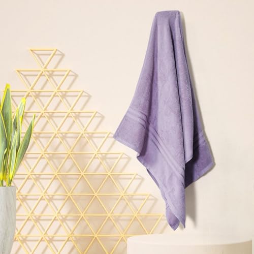 Image of Layers 100% Cotton Bath Towel | True Care Collection | 380 GSM Super Absorbent | Soft & Quick Dry | Shrink & Pill Resistant | Purple Solid Minimalist | 1 Piece for Men & Women | 60 x 120 cm