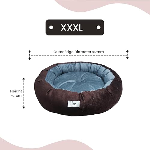 Image of XXXL Size Dog Bed for Large Size Dogs and cat Bed Velvet Fabric Dual Color Grey-Brown Anti Skid Bottom Washable Export Quality Big Pet Bed