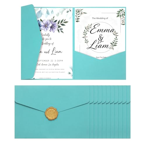 Tarjetas de invitación de boda de tres pliegues en sobres de bolsillo A7 para aniversarios y eventos