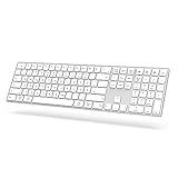 ★ Layout in voller Größe mit Ziffernblock - Die Tastaturgröße beträgt 17 Zoll * 7,5 Zoll * 0,71 Zoll. Ultra-schlankes Design mit Aluminiummaterial. Die 109 Tasten in voller Größe umfassen eine Symbolleiste mit Schnellzugriff, einen Ziffernblock und Multimedia-Tastenkombinationen.