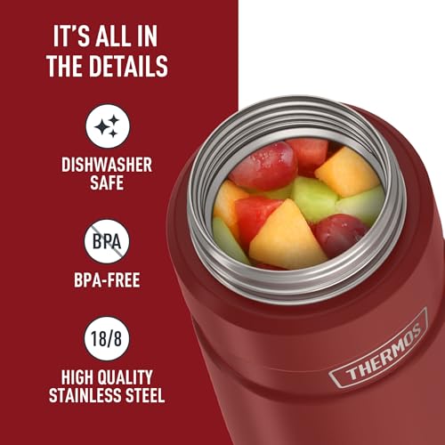 Image of THERMOS Stainless King Vacuum-Insulated Food Jar, 24 Ounce, Matte Red
