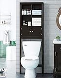 Spirich Home Bathroom Shelf Over The Toilet, Bathroom Cabinet Organizer Over Toilet, Space Saver Cabinet Storage (Espresso)