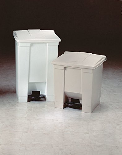 Rubbermaid Commercial Products Polyethylene 18-Gallon Fire-Safe Step-On Receptacle, Rectangular, Beige #TOP1