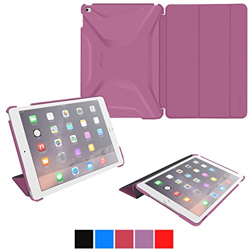 rooCASE iPad Air 2 Case - Optigon 3D iPad Air 2 Slim Shell Case Smart Cover - with Sleep/Wake Function for Apple iPad 6 Air 2, Purple (Will NOT fit New iPad 2017)